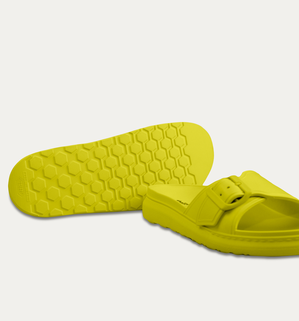 sandalias con hebillas mujer amarillo huella