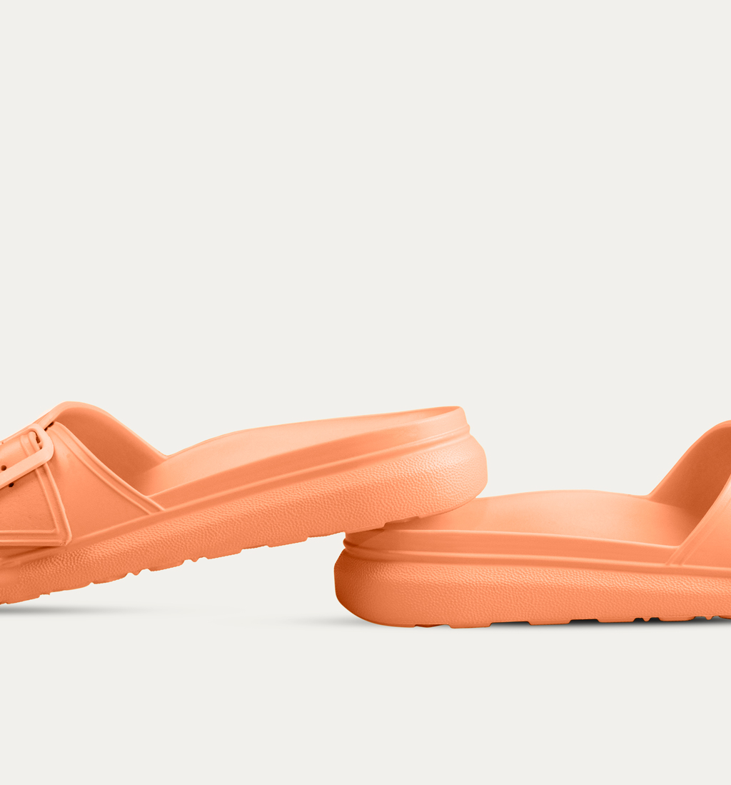 sandalias con hebillas mujer naranja playa
