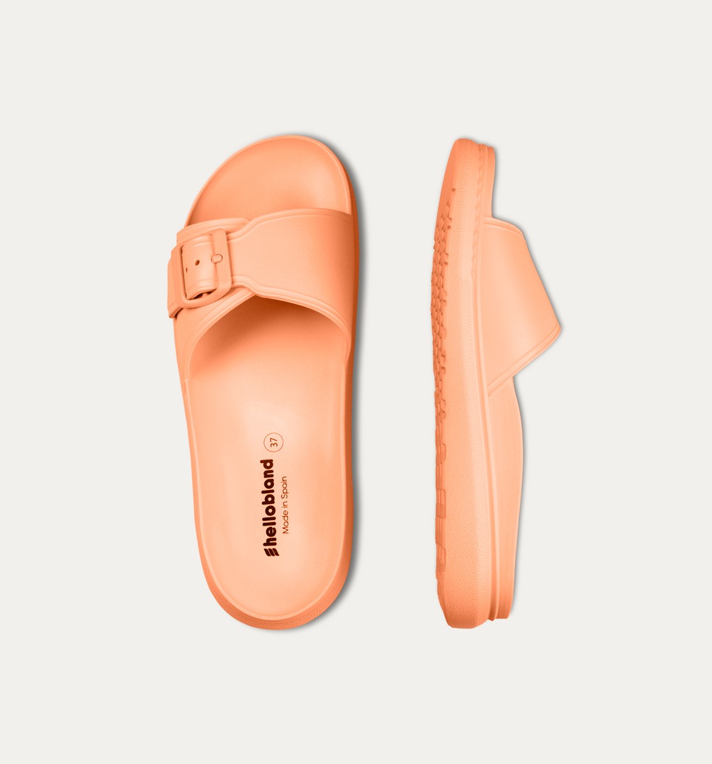 sandalias con hebillas mujer mandarina perfil