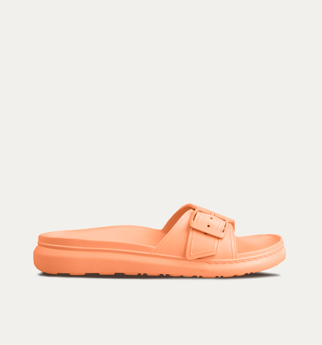sandalias con hebillas mujer mandarina frontal